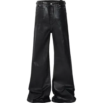 Pánské kalhoty Pánské voskované jeansy ve stylu Y2K s volným střihem Barva: Černá, Velikost: 2XL