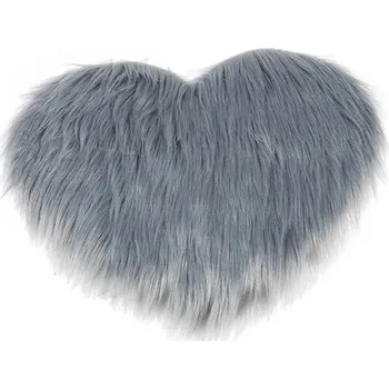 Koberec Plyšový koberec ve tvaru srdce | bytové doplňky - Šedá