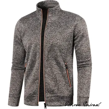 Pánská mikina Pánská mikina se stojáčkem a zipem – sportovní styl Barva: Kávová, Velikost: M