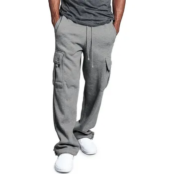Pánské kalhoty Pánské joggery s kapsami – volný střih, streetwear Barva: Šedá, Velikost: 3XL