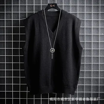 Dámská vesta Pánská vesta bez rukávů – volný střih, podzimní styl Velikost: M, Barva (Varianta): Černá