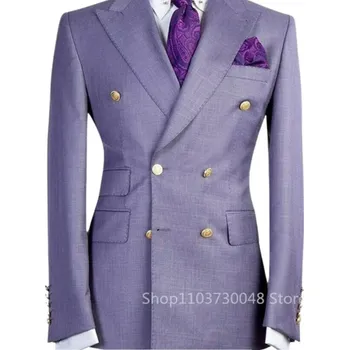 Pánské sako Smokingové sako s klopami – formální střih pro večerní akce Velikost: L, Barva (Varianta): Purpurová