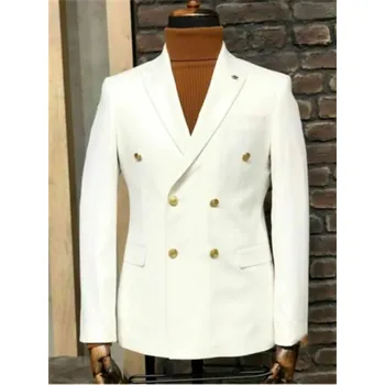 Pánské sako Klasické sako s výrazným límcem – elegantní formální styl Velikost: M, Barva (Varianta): Krémová