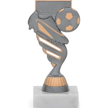 Figurka s fotbalovou tématikou, výška 15 cm, stříbrná/zlatá