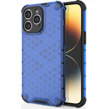 Pouzdro na mobilní telefon Hurtel Hybridní armourovaný kryt Honeycomb pro iPhone 14 Pro modrý
