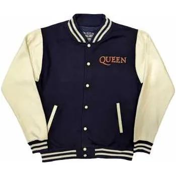 Zahraniční hudba Merch Queen: Queen Unisex Varsity Jacket: White Crest (back Print) (small) S