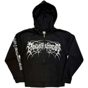 Pánská mikina Merch Bring Me the Horizon: Bring Me The Horizon Unisex Zipped Hoodie: Metal Logo Genxsis (black) (back Print) (medium) M