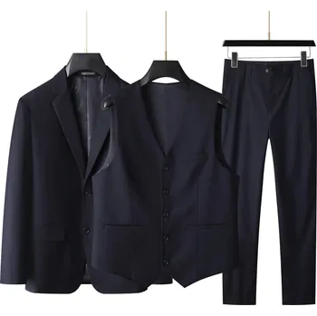 Pánský oblek Plus size pánský oblek – elegantní střih a pohodlí Velikost: L, Barva (Varianta): Tmavě modrá