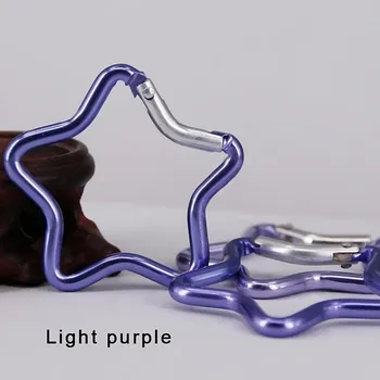 Hliníková karabina ve tvaru hvězdy | závěsný háček, klíčenka 1 ks - Světle fialová