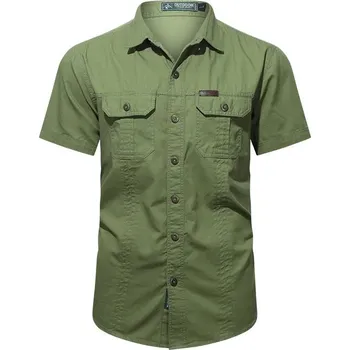 Pánská košile Pánská taktická košile – krátký rukáv, prodyšný materiál Velikost: M, Barva (Varianta): Zelená