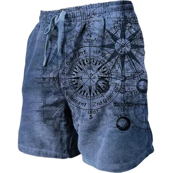 Pánské kraťasy Plážové šortky s 3D potiskem – pánský street styl pro léto Velikost: M, Barva (Varianta): Shorts-HWH45686