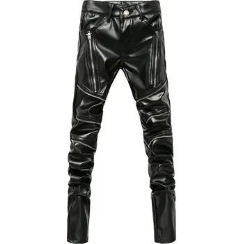 Pánské kalhoty Pánské kožené kalhoty – úzký střih pro výrazný street look Velikost: 34, Barva (Varianta): 3165