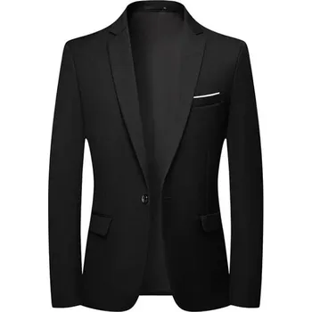 Korejský pánský oblek s čistým střihem pro volný čas i práci Velikost: XXS, Barva (Varianta): Černá