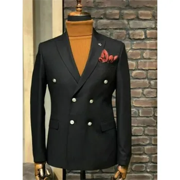 Klasické sako s výrazným límcem – elegantní formální styl Velikost: 3XL, Barva (Varianta): Černá