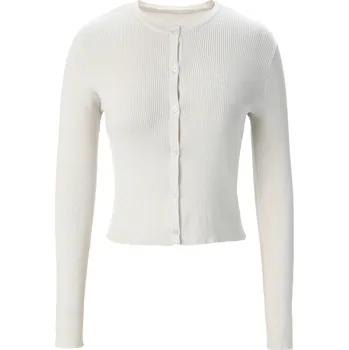 Dámské saténové šaty s květy – jarní outfit s kardiganem Velikost: XL, Barva (Varianta): Off-white cardigan