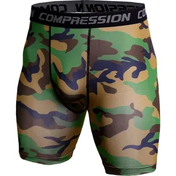 Pánské kraťasy Kompresní pánské šortky – sportovní a elastické Velikost: M, Barva (Varianta): CAMO ARMY GREEN