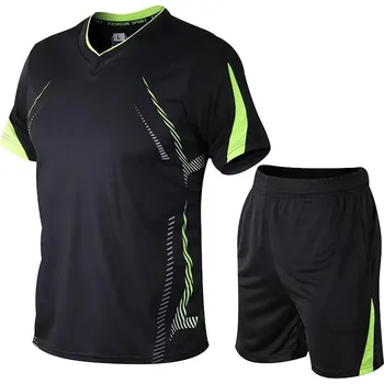 Pánská sportovní souprava – tričko a šortky s rychlým schnutím Barva: Černá, Velikost: 4XL