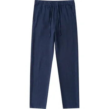 Pánské kalhoty Pánské bavlněné kalhoty – volný střih, pohodlný len Barva: Tmavě Modrá, Velikost: L