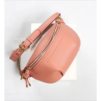 Kabelka Dámská kožená taška crossbody Barva (Varianta): pink