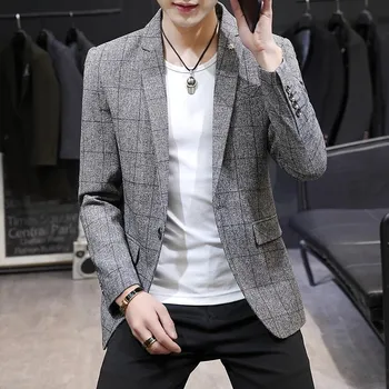 Pánský zimní kabát Stylový kabátek s proužkem – slavnostní a neformální outfit Velikost: M, Barva (Varianta): Gray 1