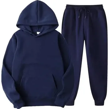 Pánská tepláková souprava – jednobarevná, pohodlný střih Barva: Tmavě Modrá, Velikost: S