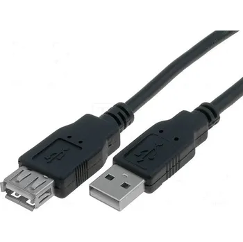 Elektrická zásuvka VCOM Kabel USB 2.0 USB A zásuvka,USB A vidlice niklovaný 3m černá