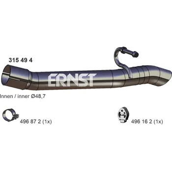 Přední díl výfuku Výfuková trubka ERNST 315494
