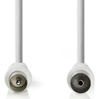 Anténní kabel NEDIS Koaxiální Kabel 90 dB | IEC (Koaxiální) Zástrčka - IEC (Koaxiální) Zásuvka | 10 m | Bílá barva