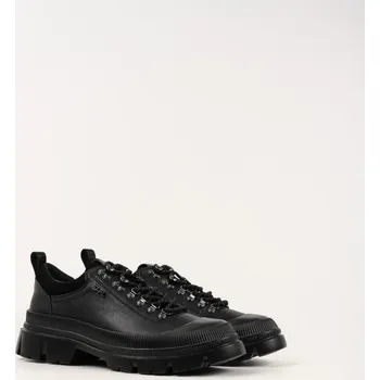Pánské tenisky BOTY NA VYŠŠÍ PLATFORMĚ KARL LAGERFELD JEANS TREKKA MENS HIKER LACE SHOE BLACK LTHR