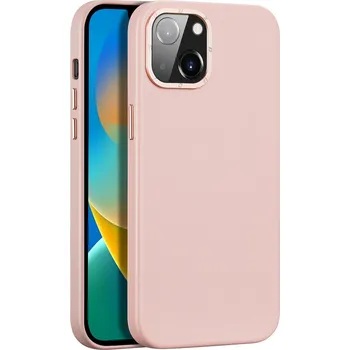 Pouzdro na mobilní telefon Kožený kryt Dux Ducis Grit pro iPhone 14 Plus, elegantní, z umělé kůže (kompatibilní s MagSafe), růžový