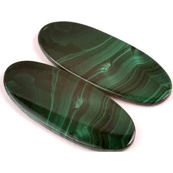 Přírodní kámen Kabošony páry Malachite č.P699 (42x17x3mm)