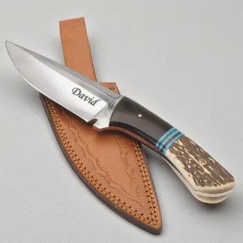 kapesní nůž Exkluzivní nůž z nerezové oceli a rukojetí z paroží jelena Blue Line