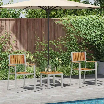 Zahradní jídelní souprava 3 pcs Hnědá Masivní akátové dřevo IM_3334841