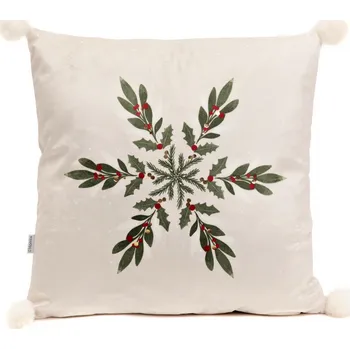 Polštář Vánoční povlak na polštář | GALOS | s bambulkami | 45x45 cm | 828015