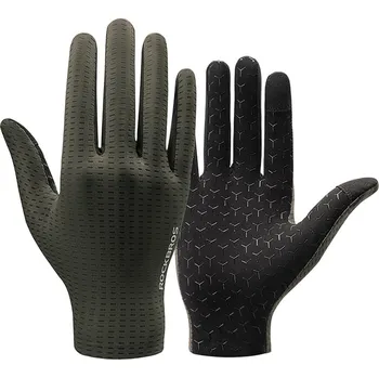 Cyklistické rukavice Prodyšné cyklistické rukavice Rockbros na celé prsty, velikost: XXL - zelené