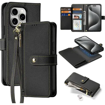 Pouzdro na mobilní telefon Kožený kryt Dux Ducis Lawa pro iPhone 15 Pro Max - černý