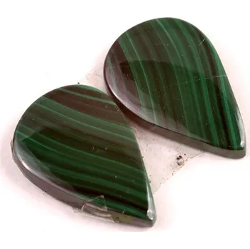 Přírodní kámen Kabošony páry Malachite č.P718 (22x15x4mm)