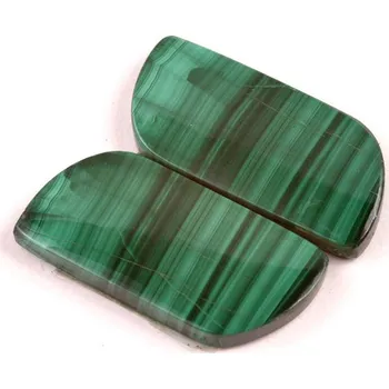 Přírodní kámen Kabošony páry Malachite č.P717 (28x14x4mm)