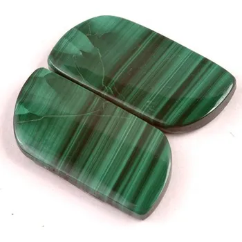 Přírodní kámen Kabošony páry Malachite č.P705 (26x13x4mm)