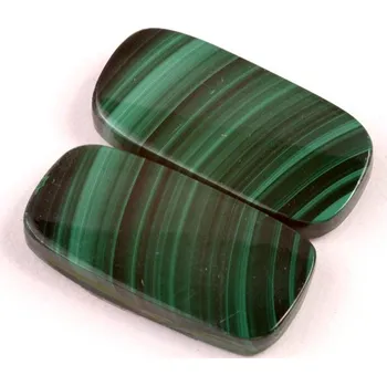 Přírodní kámen Kabošony páry Malachite č.P701 (27x13x5mm)