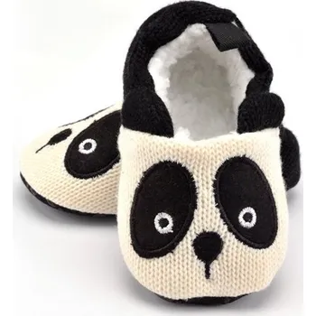 Dívčí bačkory Dětské zateplené capáčky černá 6-12 měsíců