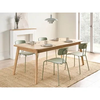 Jídelní stůl z lehkého dubového dřeva MDF nohy z jilmového dřeva 200 x 90 cm obdélníková dýhovaná deska tradiční styl jídelny Beliani