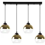 Závěsná lampa Contessa Černá 4X40 E27 Zlaté stínidlo