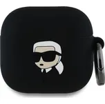 Karl Lagerfeld 3D Logo NFT Karl Head Silikonové Pouzdro pro AirPods 4 Black