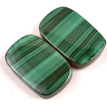 Přírodní kámen Kabošony páry Malachite č.P704 (23x15x5mm)
