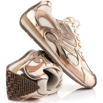 Dámské tenisky TENISKY KARL LAGERFELD VELOCETTE AUTOGRAPH OVERLAY ROSE GOLD LTHR & TEXTILE