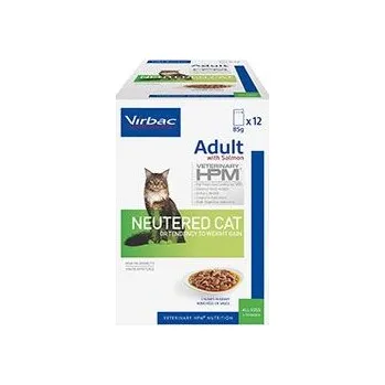 Krmivo pro kočku VIRBAC HPM VET HPM Cat Adult Neutered Salm.chunks in gravy 12x85g