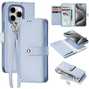 Telefonní příslušenství Kožené pouzdro Dux Ducis Lawa pro iPhone 15 – modré