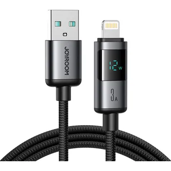 Joyroom S-A16 Pro Prism Series 3A USB-A - Lightning kabel s displejem 1,2 m - černý