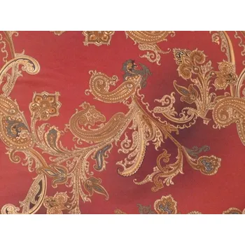 Dámské šaty vínová hedvábná šatovka 3250 s kašmírovým vzorem